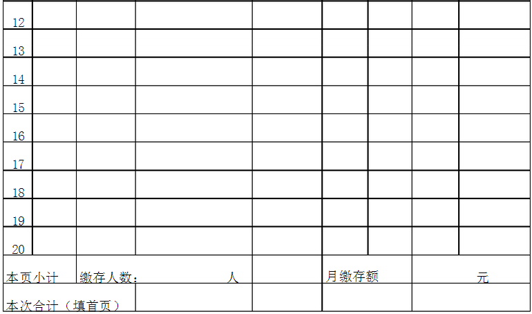 住房公积金汇缴明细表（2）