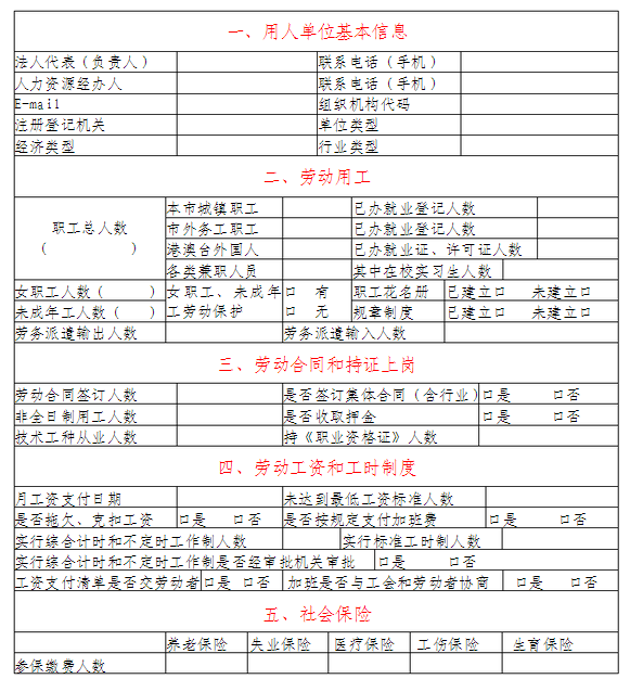 社保年审工资年报表