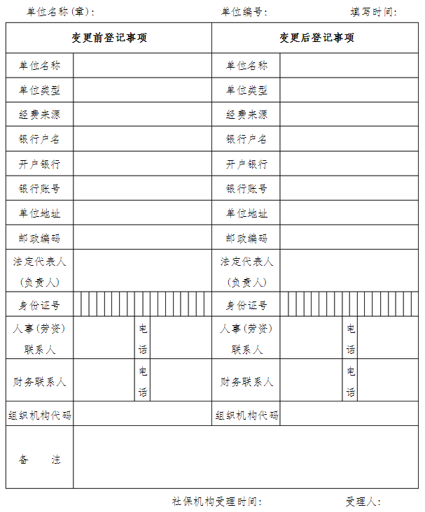 社保专管员变更表