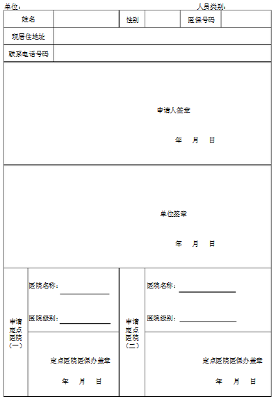 医疗保险异地安置表