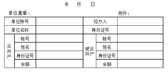 住房公积金个人账户合并申请表