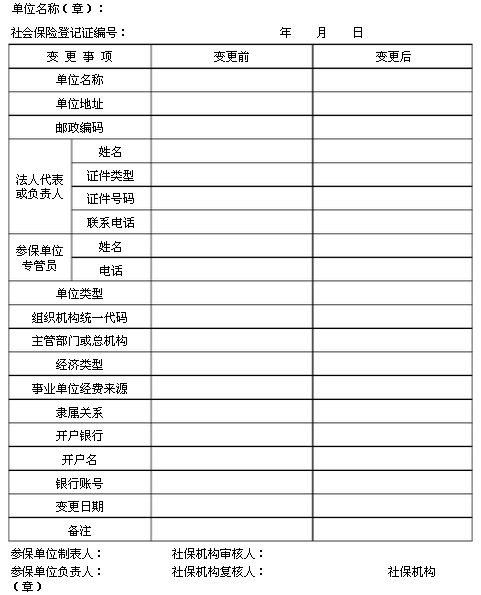 社会保险待遇变更表