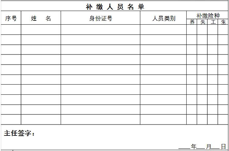 社会保险补缴审批表（2）