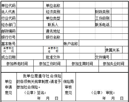 职工社会保险申请表