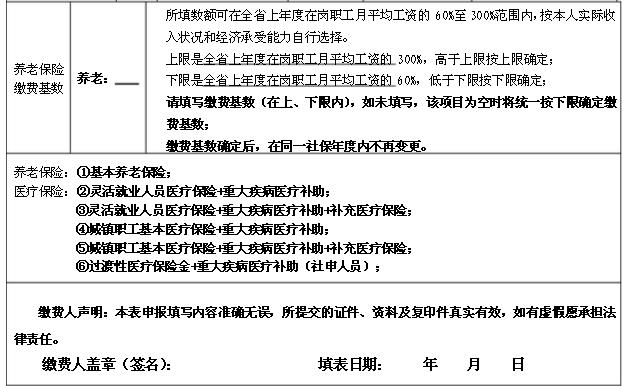 社保缴费业务申请表