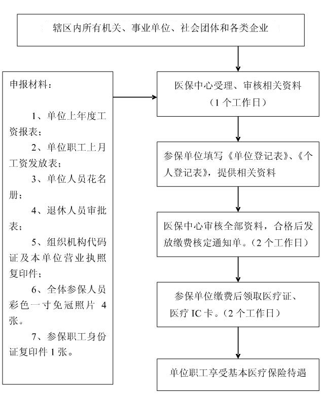 基本医疗保险申报登记流程图