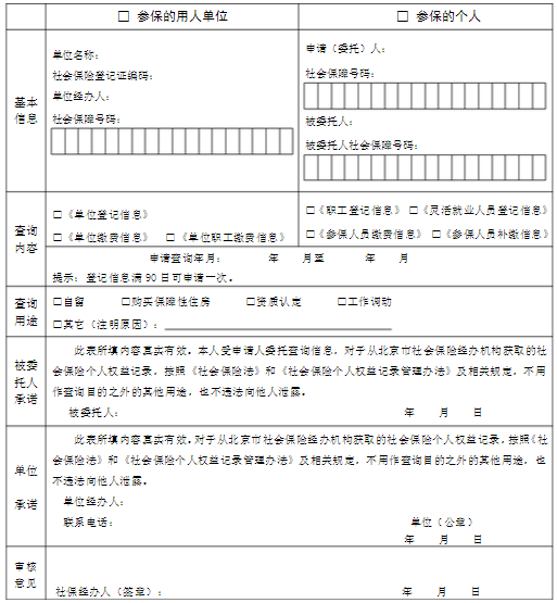 社会保险个人权益表